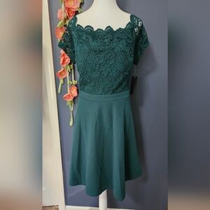 NWT City Studio Lace Bodice Corset Skater Mini Dress Plus Size 24W